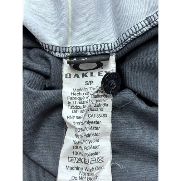 Oakley Mens Hydrolix Polo Shirt S Yellow & Navy Striped Regular Fit Short Sleeve - Picture 10 of 10